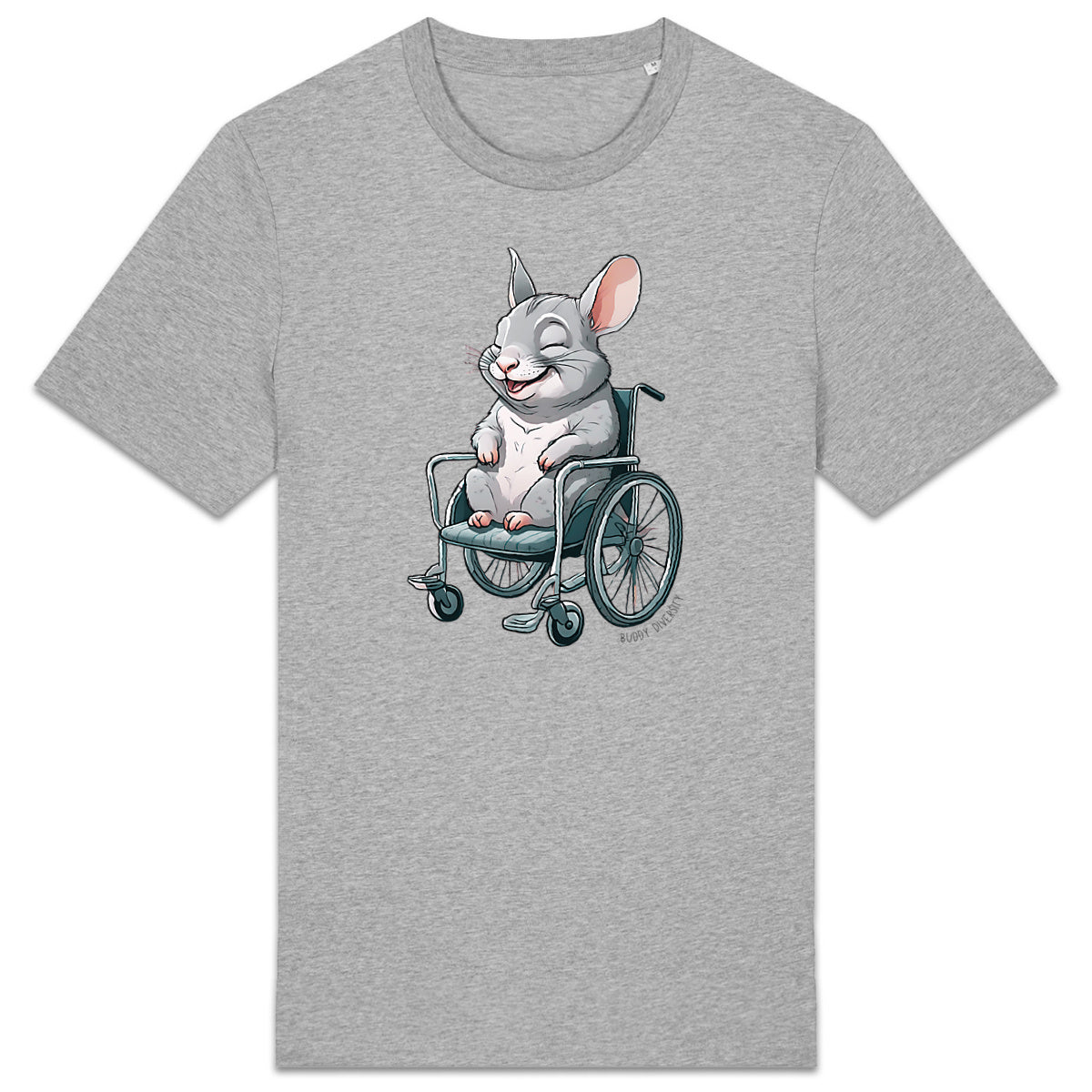 ChinChillin' | Chinchilla in a wheelchair | Organic Unisex AdultT-Shirt - front_1