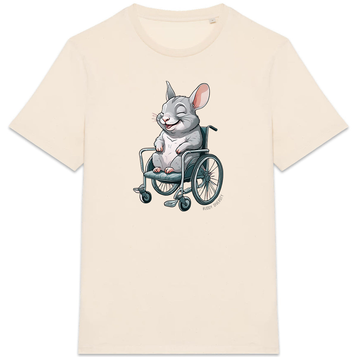ChinChillin' | Chinchilla in a wheelchair | Organic Unisex AdultT-Shirt - front_2