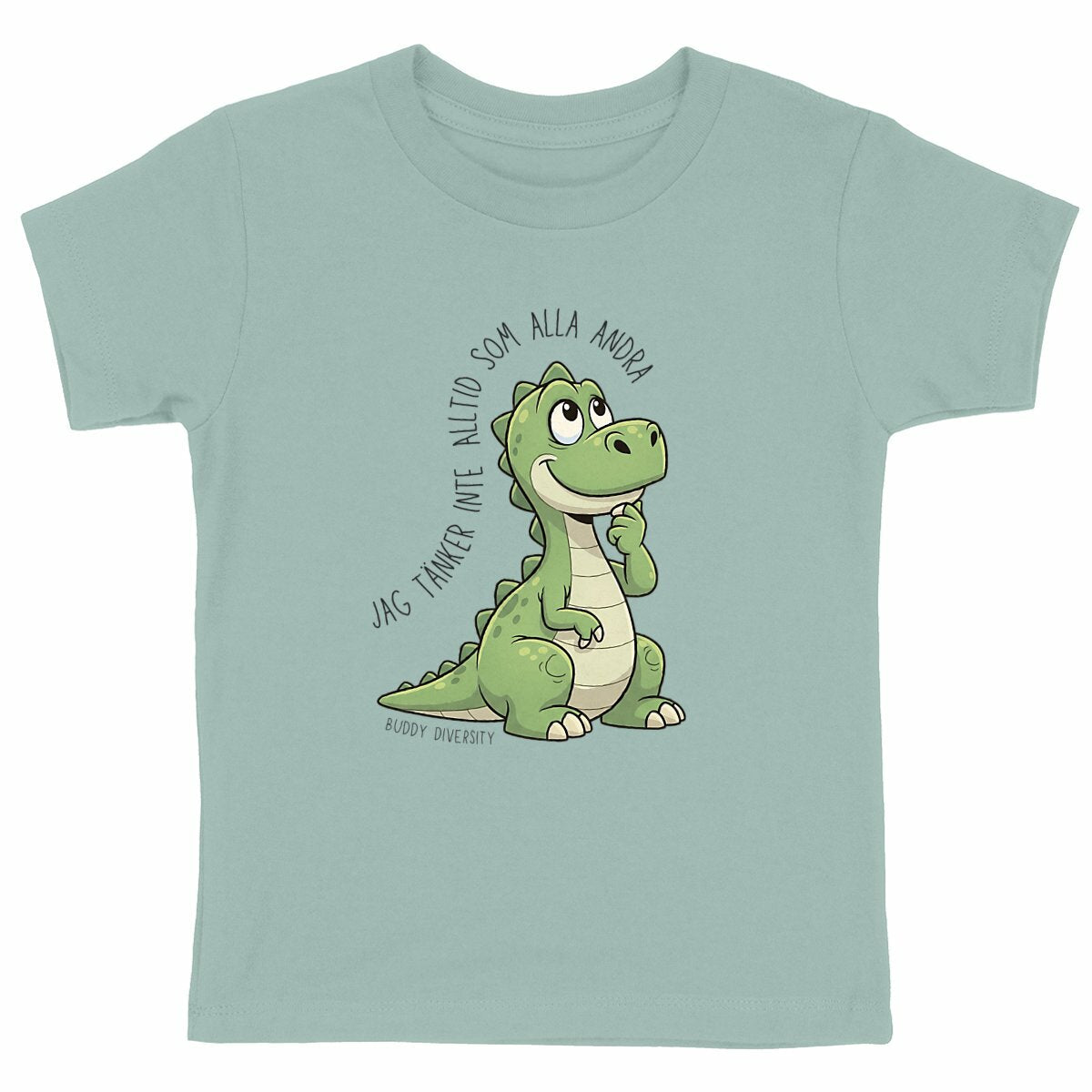 I just think a little bit differently | Organic Kids T-shirt - front_green