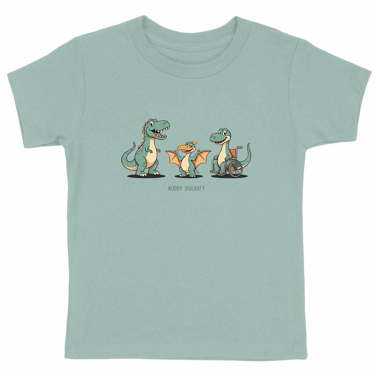 We should be friends | Organic Kids T-shirt - front_green
