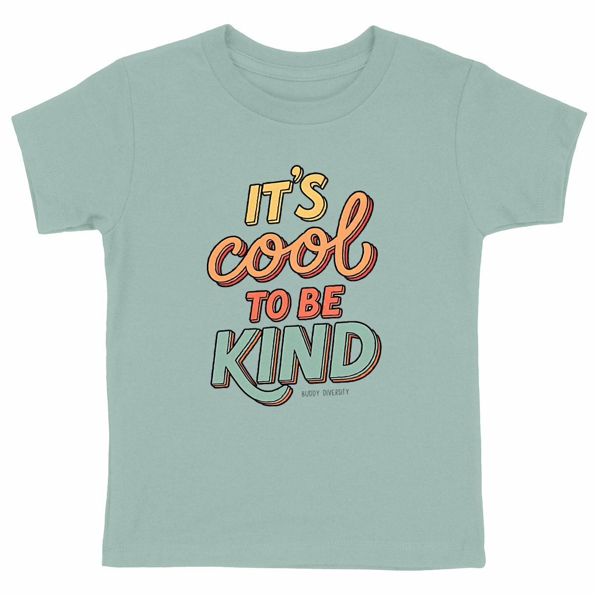 It's cool to be kind | Organic Kids T-Shirt - front_green