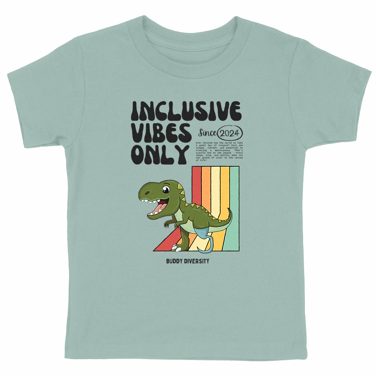 Inclusive Vibes Only | Dino with a prosthetic leg | Organic Kids T-Shirt