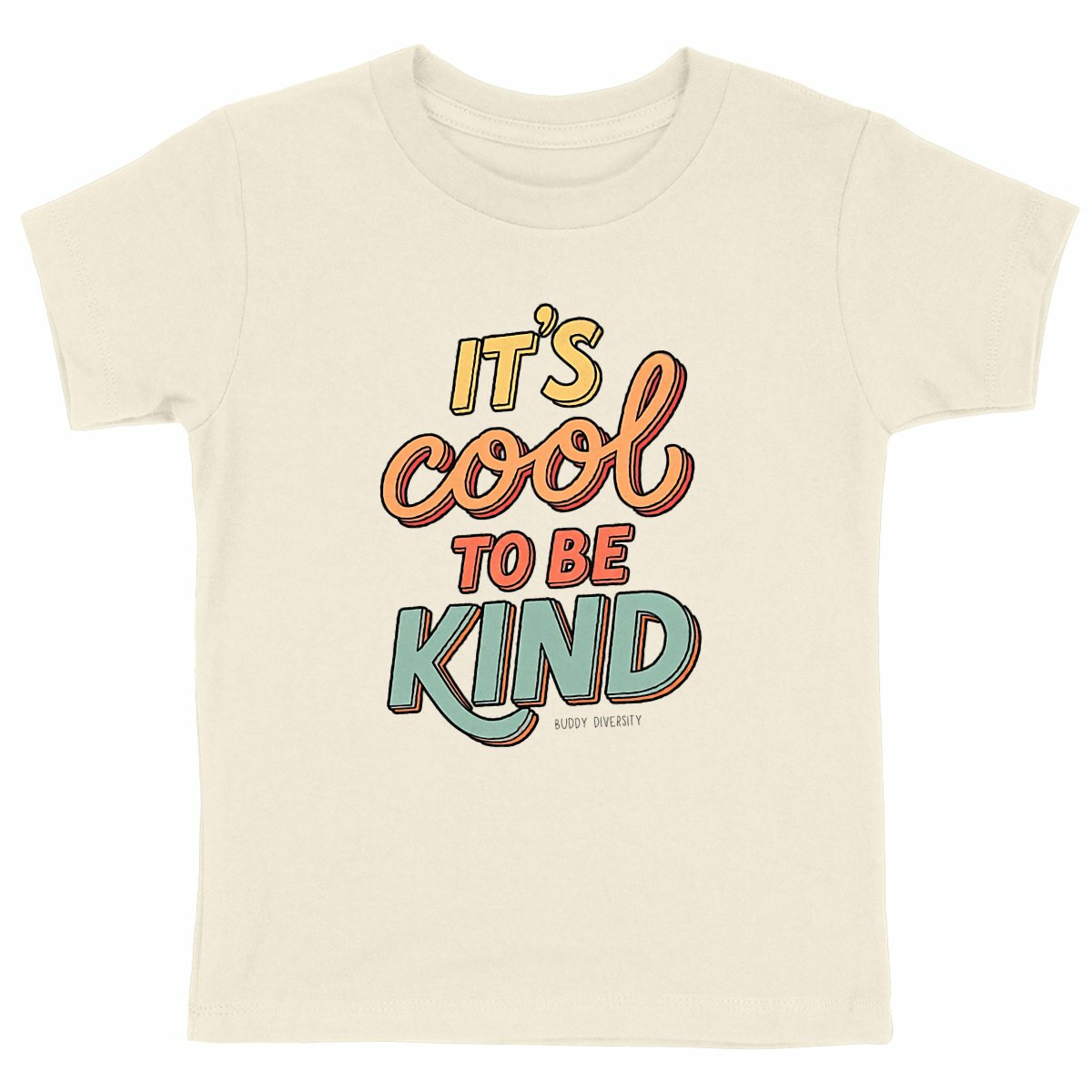 It's cool to be kind | Organic Kids T-Shirt - front_natural