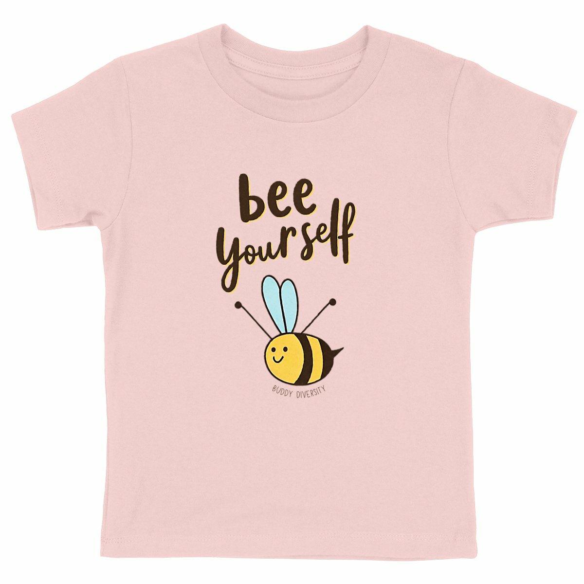 Bee Yourself | Organic Unisex Kid T-Shirt - front_pink