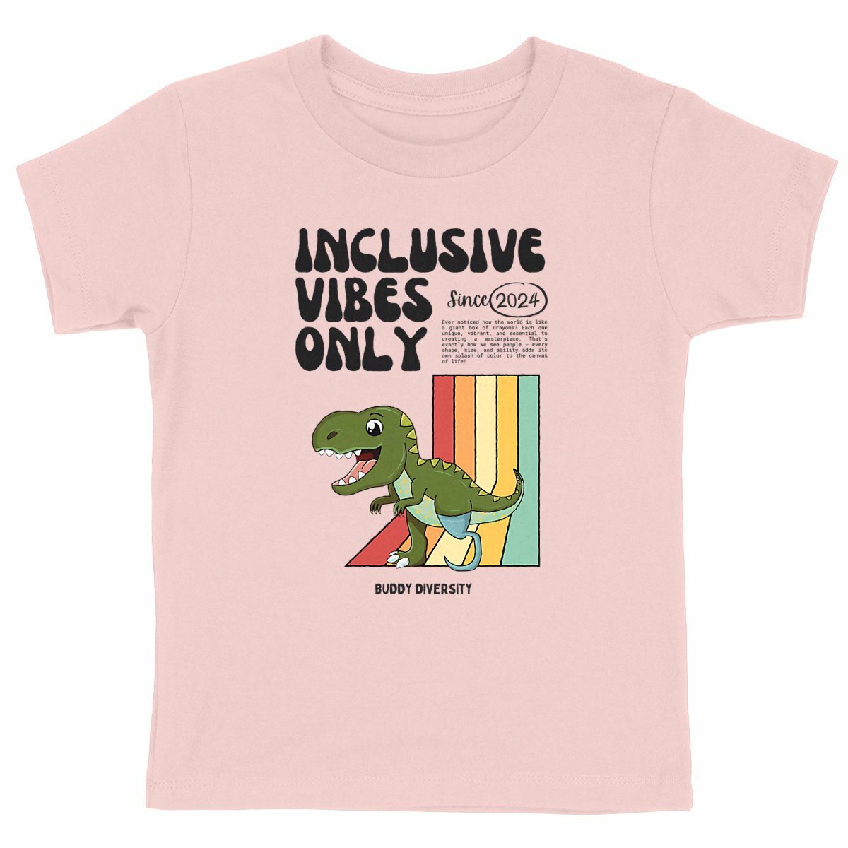 Inclusive Vibes Only | Dino with a prosthetic leg | Organic Kids T-Shirt