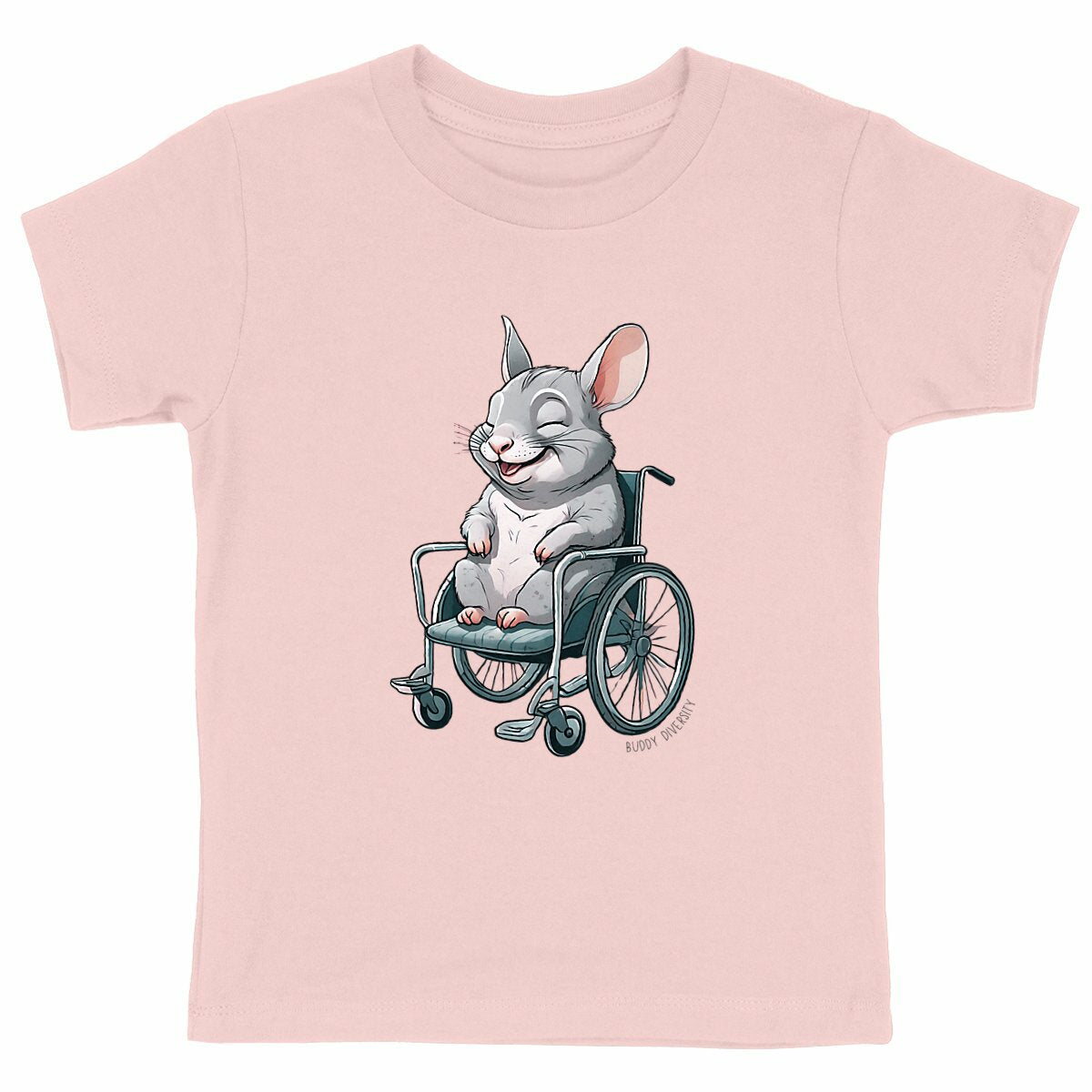 ChinChillin' | Chinchilla in a wheelchair | Organic Kids T-Shirt - front_pink