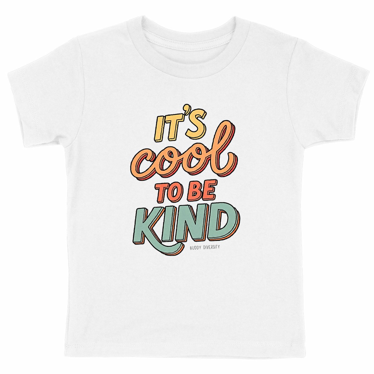 It's cool to be kind | Organic Kids T-Shirt - front_white