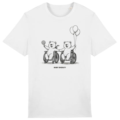 Two happy bears in wheelchairs | Organic Unisex Adult T-shirt
