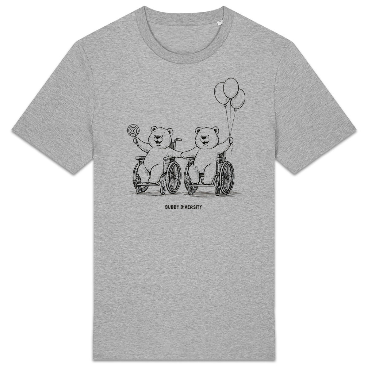 Two happy bears in wheelchairs | Organic Unisex Adult T-shirt