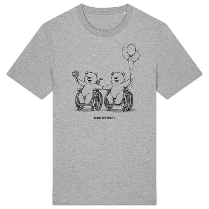 Two happy bears in wheelchairs | Organic Unisex Adult T-shirt