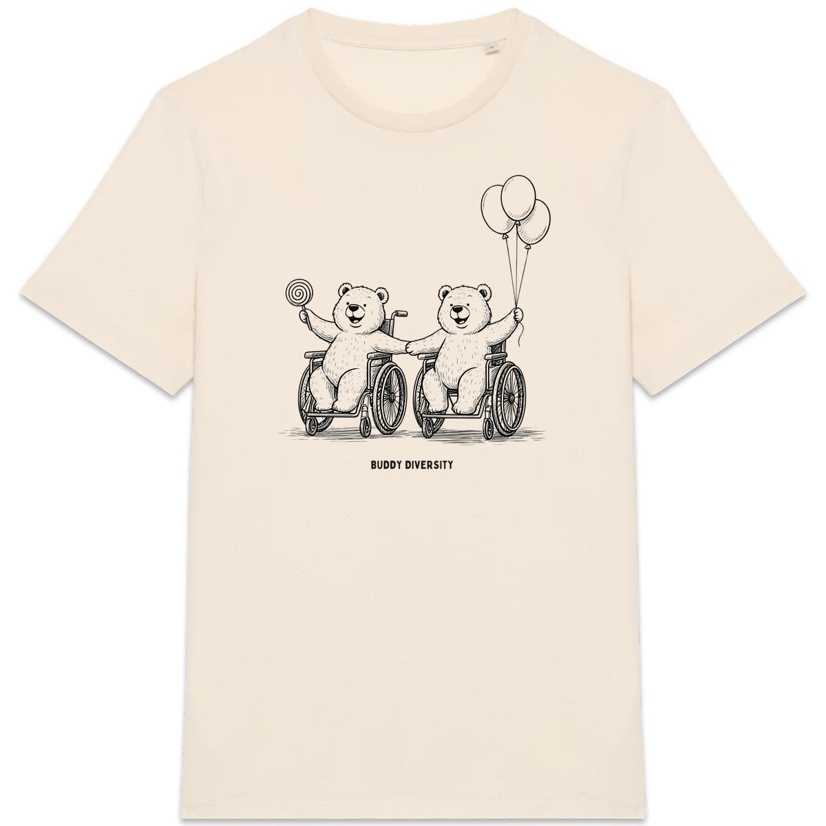 Two happy bears in wheelchairs | Organic Unisex Adult T-shirt
