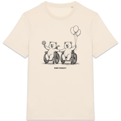 Two happy bears in wheelchairs | Organic Unisex Adult T-shirt