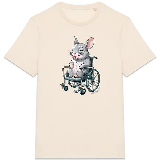 ChinChillin' | Chinchilla in a wheelchair | Organic Unisex AdultT-Shirt - front_2