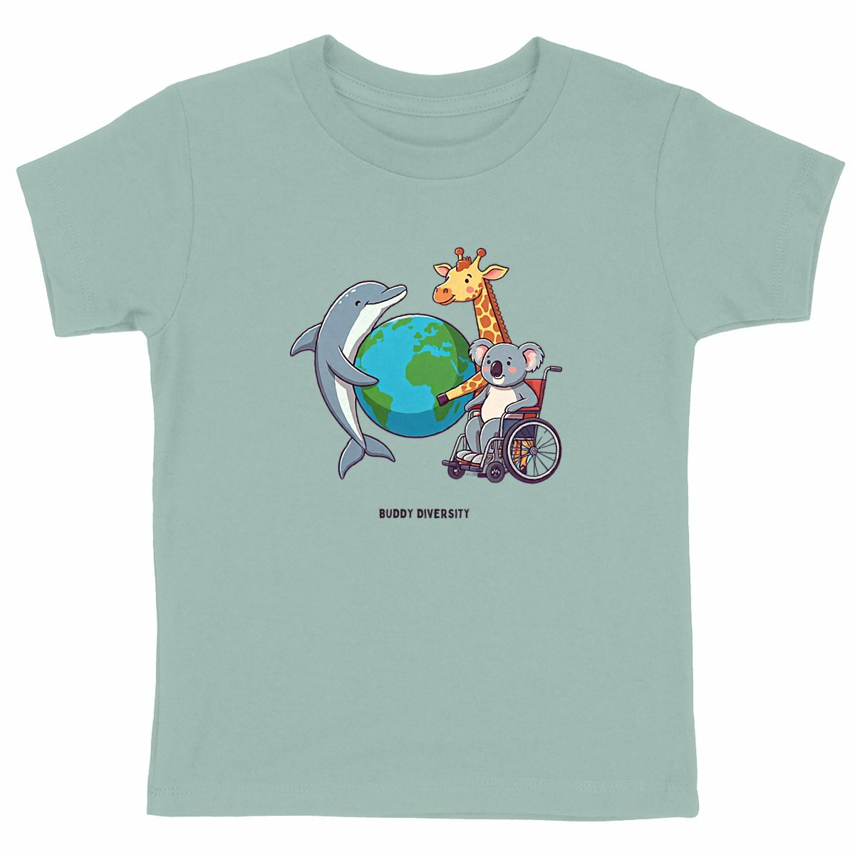 Tiny Planet Saver | Animals hugging earth | Organic Unisex Kids T-shirt