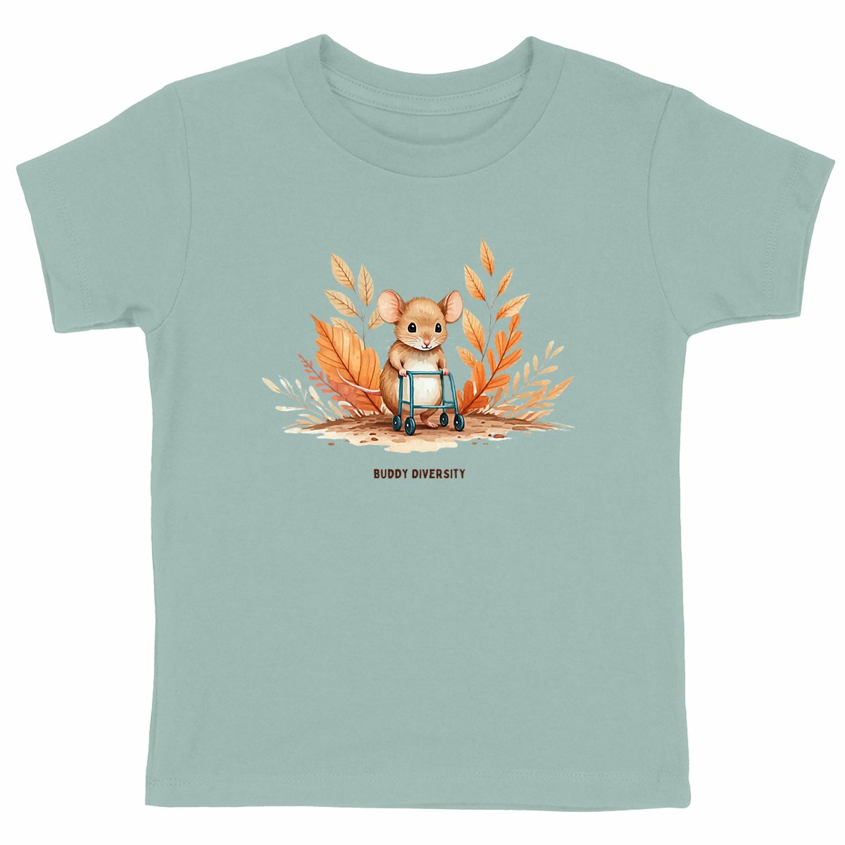 Mouse with walking aid | Organic kids t-shirt