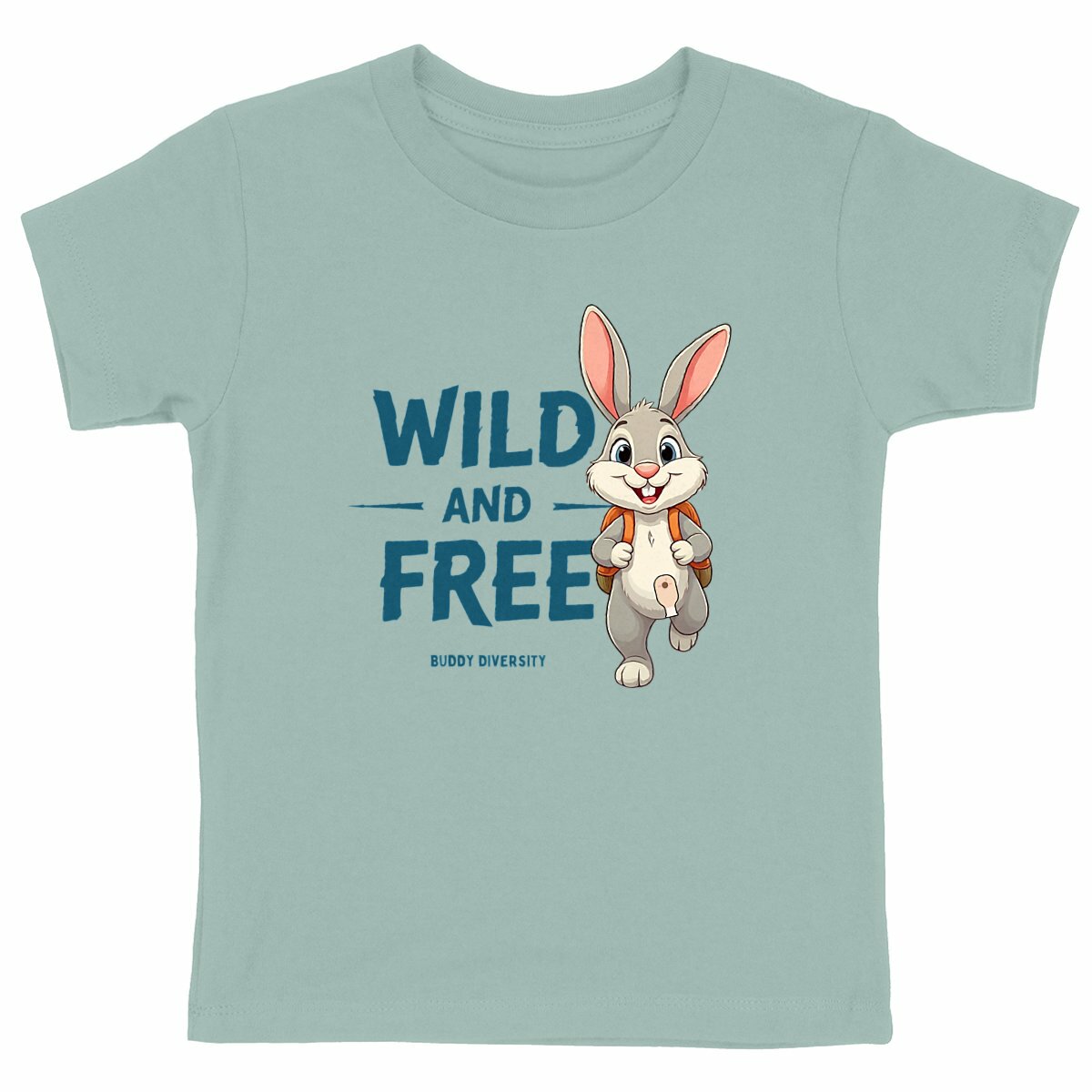 Wild and Free | Bunny with an ostomy pouch | Organic Cotton Kids T-shirt
