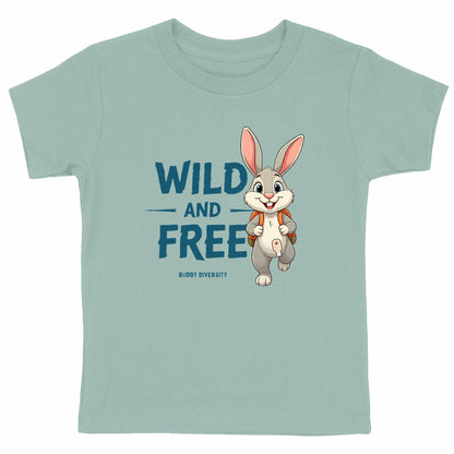 Wild and Free | Bunny with an ostomy pouch | Organic Cotton Kids T-shirt