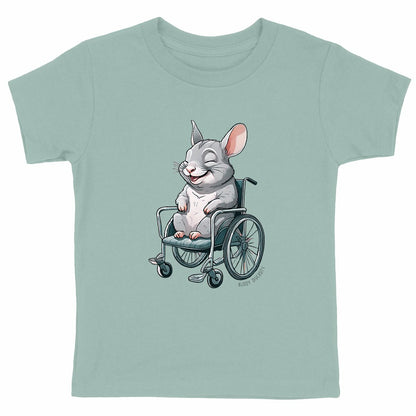 ChinChillin' | Chinchilla in a wheelchair | Organic Kids T-Shirt - front_green