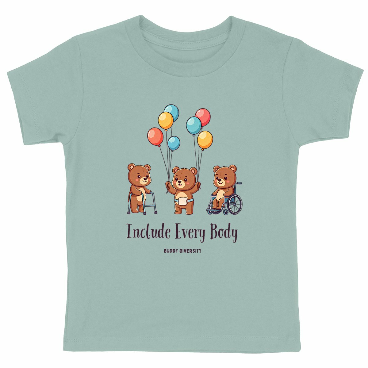 Include Every Body | Bears with different disabilities | Organic Kids T-shirt