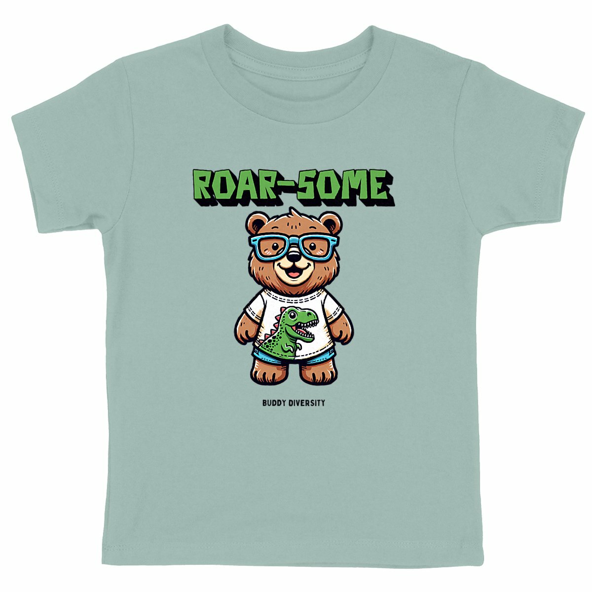 Roar-some Bear with glasses | Organic Cotton Kids T-shirt