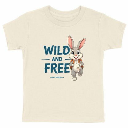 Wild and Free | Bunny with an ostomy pouch | Organic Cotton Kids T-shirt