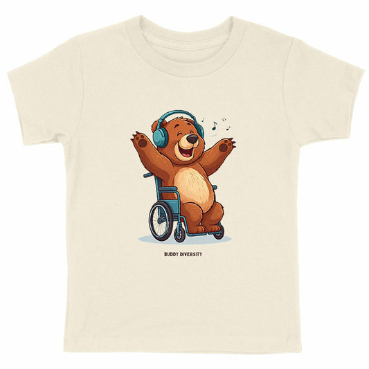 Bear listning to music | Organic Kids T-shirt