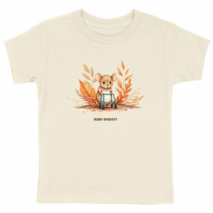 Mouse with walking aid | Organic kids t-shirt