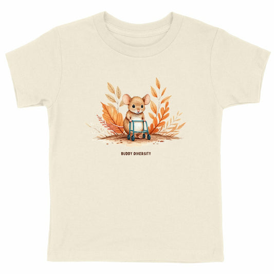 Mouse with walking aid | Organic kids t-shirt
