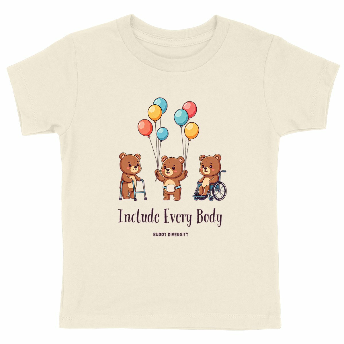Include Every Body | Bears with different disabilities | Organic Kids T-shirt