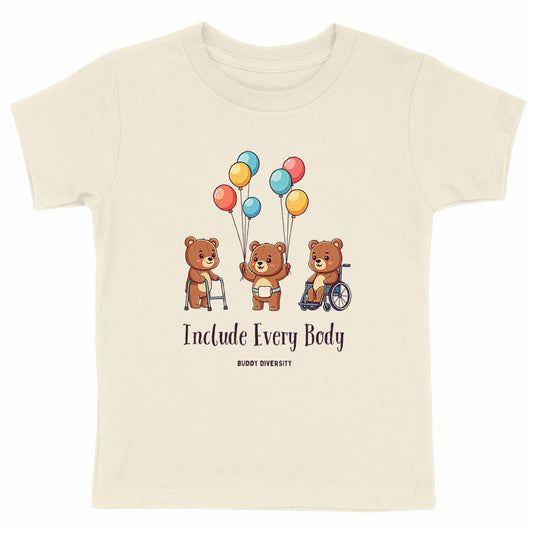 Include Every Body | Bears with different disabilities | Organic Kids T-shirt