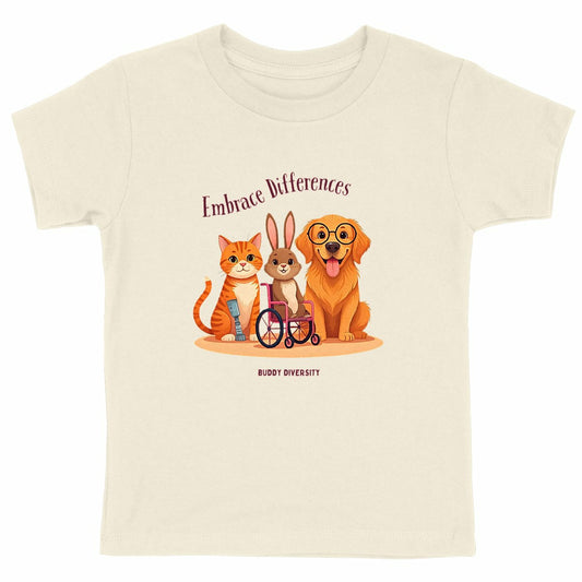 Embrace Differences | Organic Unisex Kids T-shirt