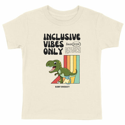 Inclusive Vibes Only | Dino with a prosthetic leg | Organic Kids T-Shirt 