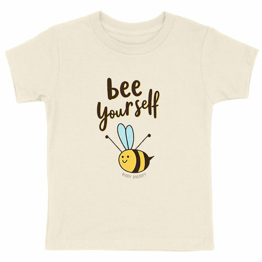 Bee Yourself | Organic Unisex Kid T-Shirt - front_natural