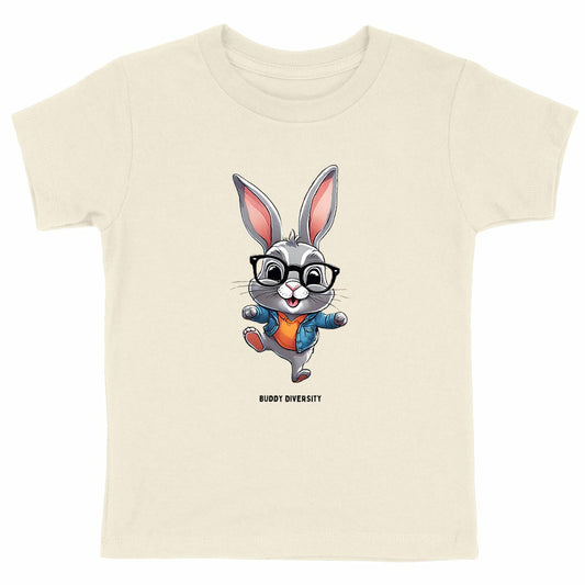 Bunny With Glasses | Organic Cotton Kids T-shirt
