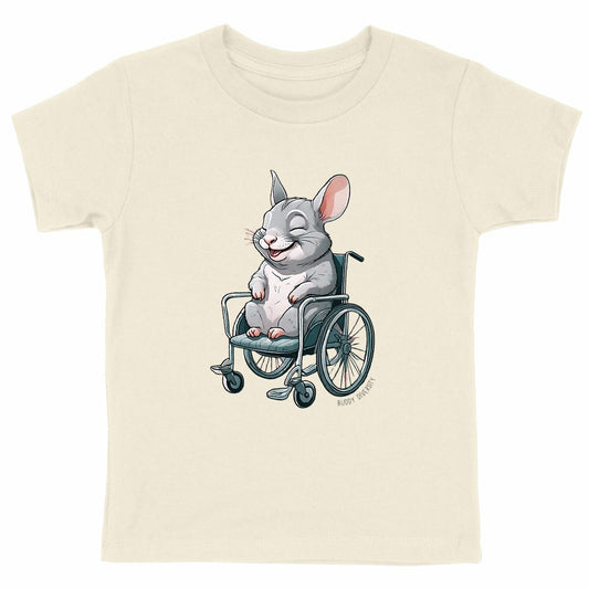 ChinChillin' | Chinchilla in a wheelchair | Organic Kids T-Shirt - front_natural