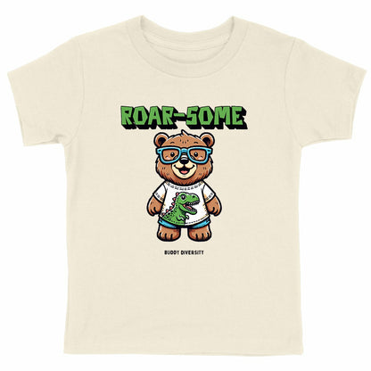 Roar-some Bear with glasses | Organic Cotton Kids T-shirt