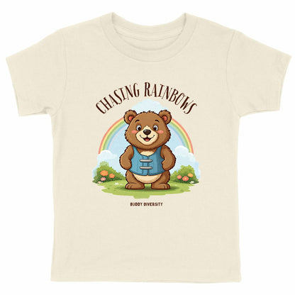Chasing rainbows | Bear with brace/corset | Organic Kids T-shirt