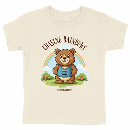 Chasing rainbows | Bear with brace/corset | Organic Kids T-shirt