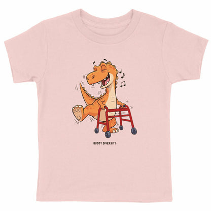 Dancing dino with walking aid | Organic Kids T-shirt