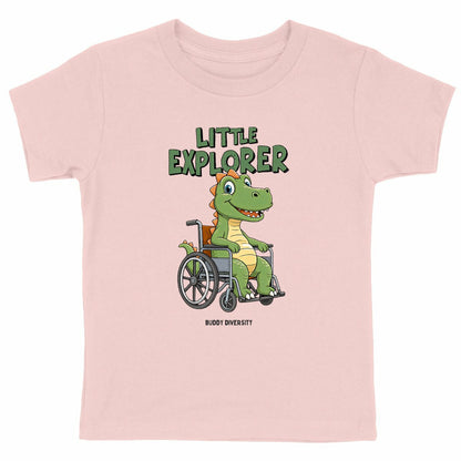 Little Explorer | Dino in a wheelchair | Organic kids t-shirt