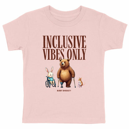 Inclusive Vibes Only | Dino with a prosthetic leg | Organic Kids T-Shirt 
