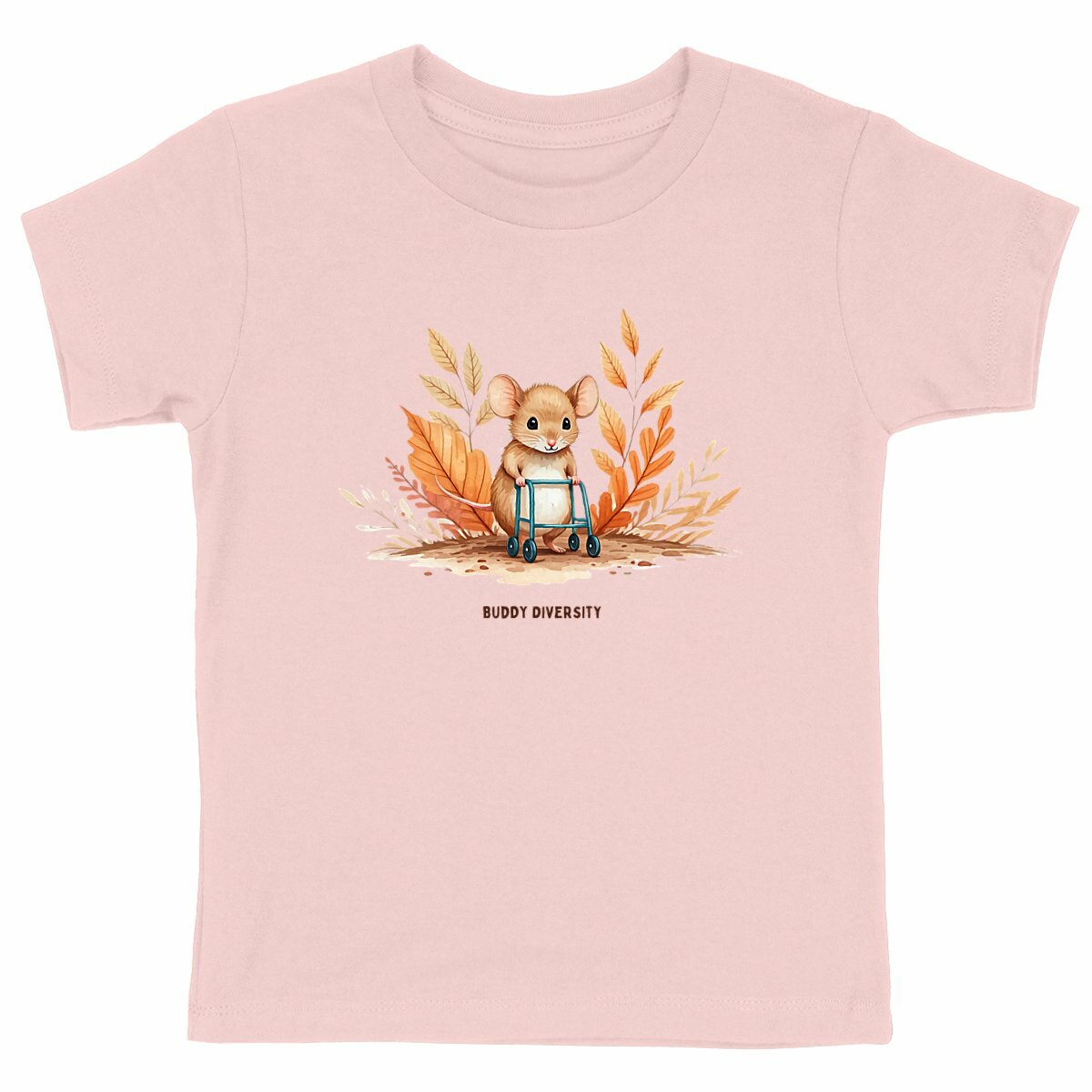 Mouse with walking aid | Organic kids t-shirt