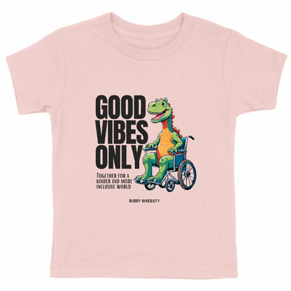 Inclusive Vibes Only | Dino with a prosthetic leg | Organic Kids T-Shirt 