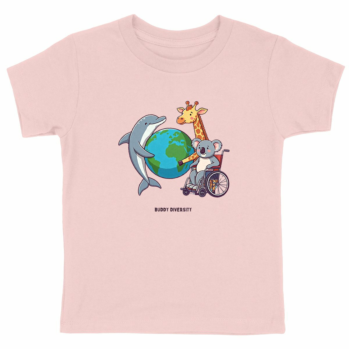Tiny Planet Saver | Animals hugging earth | Organic Unisex Kids T-shirt