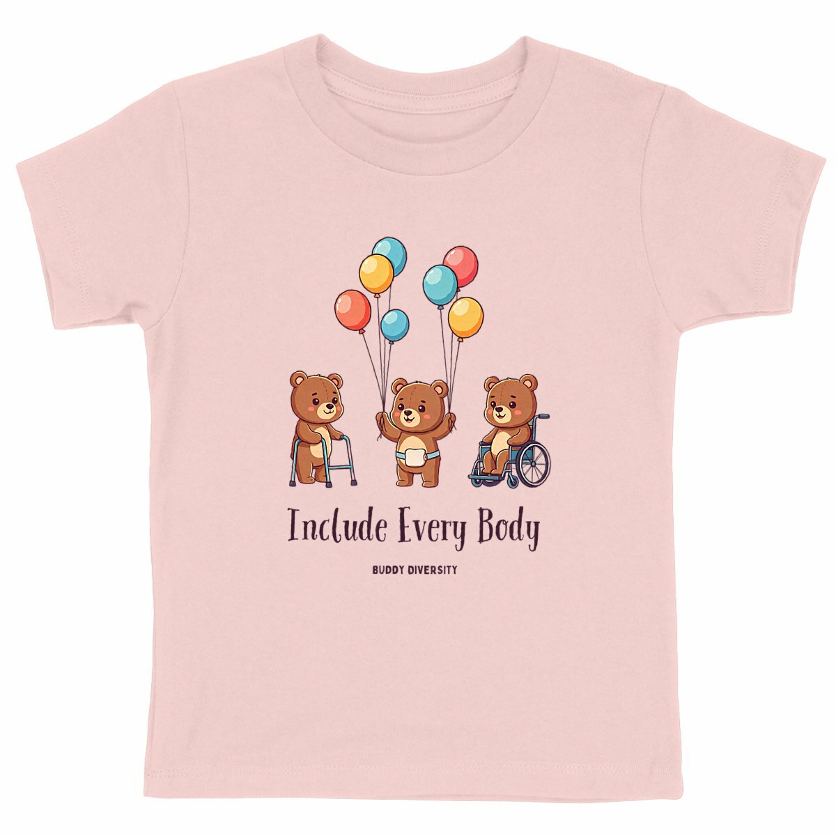 Include Every Body | Bears with different disabilities | Organic Kids T-shirt