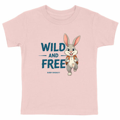 Wild and Free | Bunny with an ostomy pouch | Organic Cotton Kids T-shirt