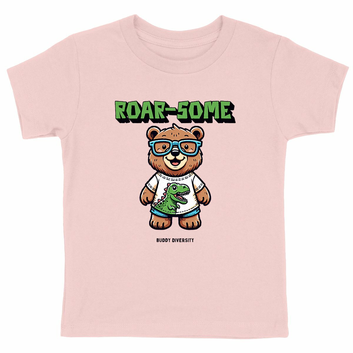 Roar-some Bear with glasses | Organic Cotton Kids T-shirt
