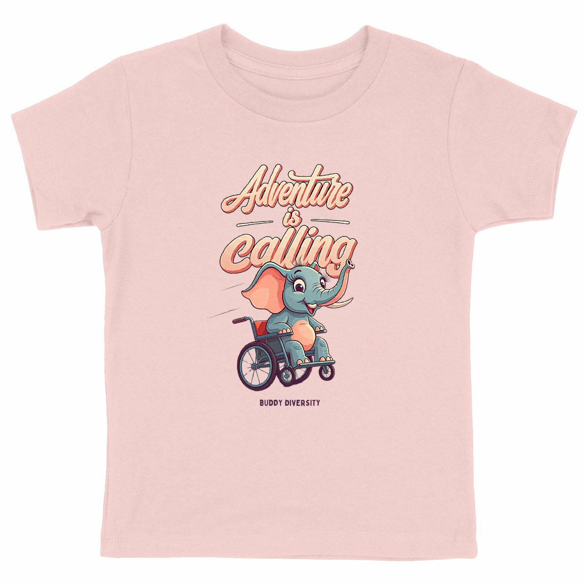 Adventure is calling | Elephant in wheelchair | Organic Kids T-shirt