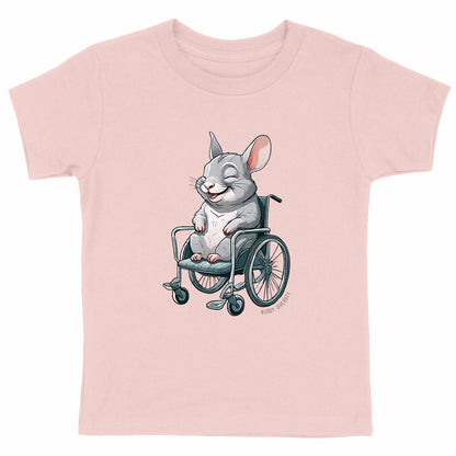 ChinChillin' | Chinchilla in a wheelchair | Organic Kids T-Shirt - front_pink