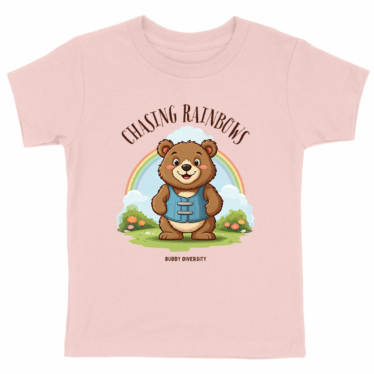 Chasing rainbows | Bear with brace/corset | Organic Kids T-shirt